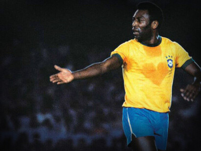Edson Arantes do Nascimento (Pelé) durante un encuentro en el mundial de fútbol de México 70