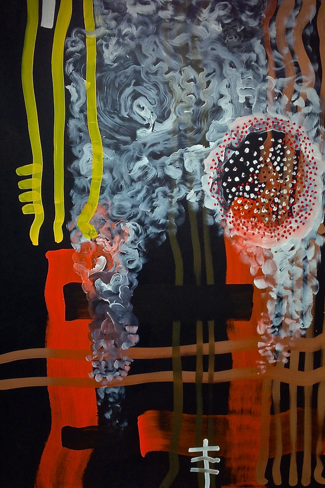 Peter Wayne Lewis, Brain Limit, 2014, acrylic on linen, 90 x 66 inches. Courtesy of the artist and Skoto Gallery