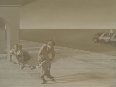 Guillaume Bresson, Sans titre, 2014, Huile sur panneau de bois, 60 x 80 cm (23 5/8 x 31 1/2 in.), Courtesy Galerie Nathalie Obadia, Paris/Bruxelles