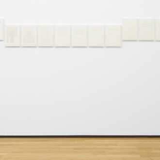 Emilio Prini, Typewriter drawings. Bologna/München/Rome – 1970/1971, ausstellungsansicht. Mit freundlicher genehmigung der Fondazione Antonio Dalle Nogare