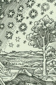 "Grabado Flammarion", donde "un misionero medieval dice que ha encontrado el punto donde el cielo y la Tierra se encuentran", grabado sobre madera, 1888