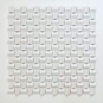 Alberto Biasi, Senza titolo n°1, 2001, bois peint, 48 x 48 x 3 cm, Tornabuoni Art