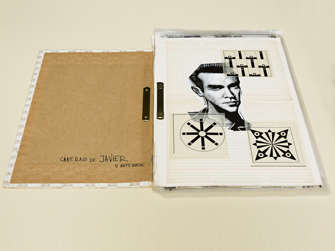 f.marquespenteado, Caderno de Javier, 2003-2014, collagem on paper, prints, graffiti and cover covered with wallpaper and metal, loops, Edition: N/A, 39 x 26 cm. Courtesy of Mendes Wood DM, São Paulo