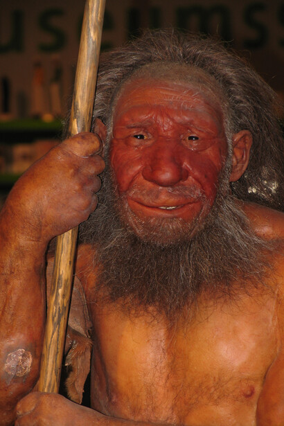 Reconstrucción de un neandertal. Foto: Stefan Scheer