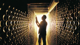 Selecting a bottle of wine, Adelaide, Australia