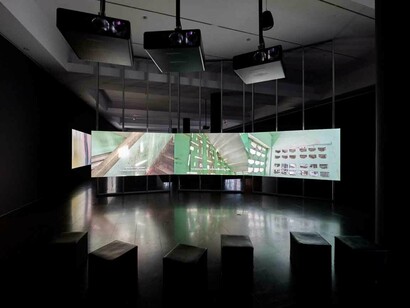 Echoes: videos from the Han Nefkens Foundation Donation, exhibition view. Courtesy of Museu d’Art Contemporani de Barcelona (MACBA)