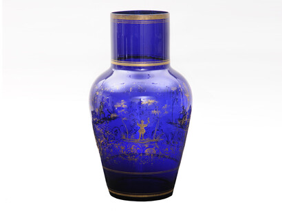 Cobalt glass vase. Bristol cobalt blue glass vase, c.1840
