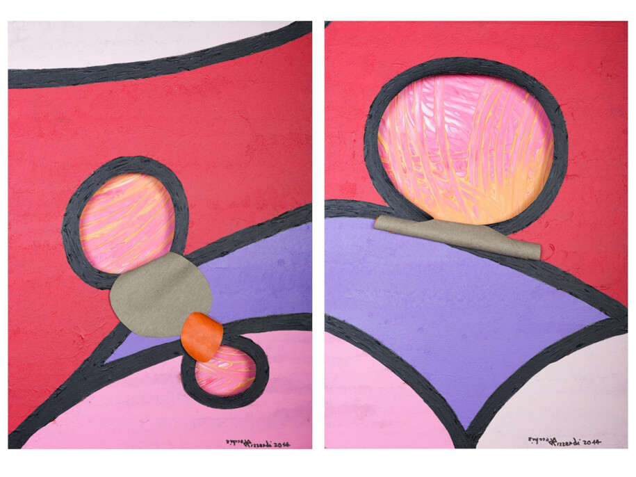 Andrea Rizzardi Recchia, Traiettorie Sinaptiche 19, dittico, cad 50 x 70 cm, tecnica mista