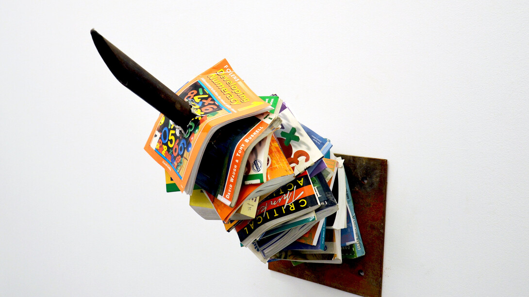 Li Hongbo, A Selfless Act No.1, books iron, 75 x 70 x 37 cm, 2015