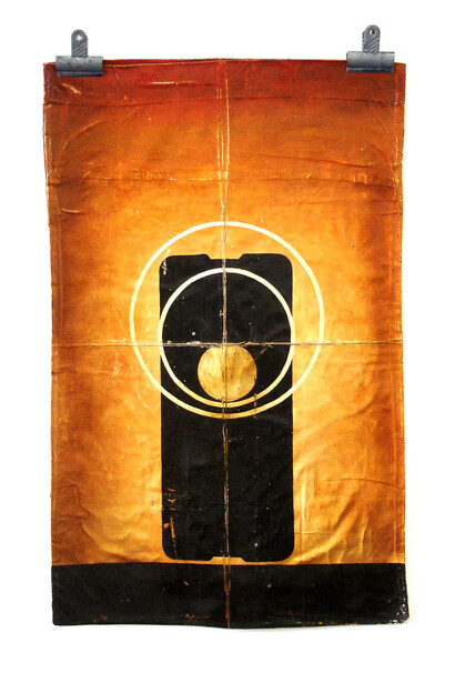 Tim Ellis, United in Different Guises CLXXVIX, 2013, Acrylic and varnish on cotton, with bulldog clips, 76 x 45 cm