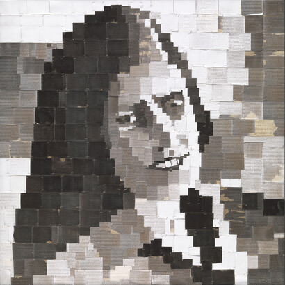 Robert Heinecken. The S.S. Copyright Project: "On Photography.” 1978. Two collages of black-and-white instant prints attached to Homasote board with staples; approximately 47 15/16 × 47 15/16" (121.8 × 121.8 cm) each. The Museum of Modern Art, New York. Purchased as the partial gift of Celeste Bartos. © 2013 The Robert Heinecken Trust 