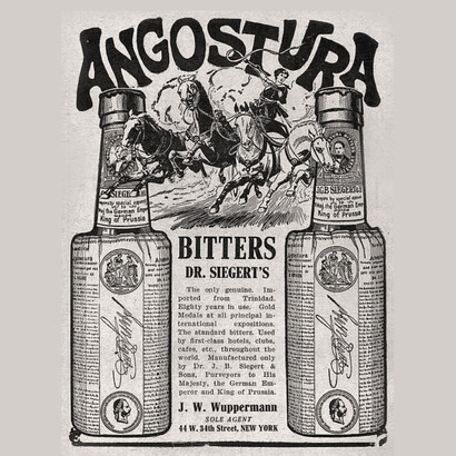 Afiche del Amargo de Angostura inventado por el Dr. Siegert