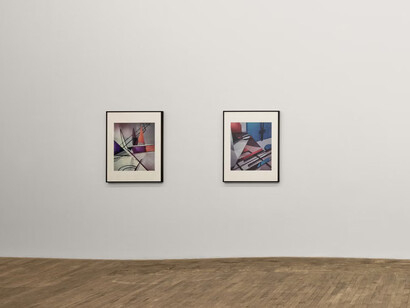 Daniel Buren and Barbara Kaste, exhibition view. Courtesy of Bortolami