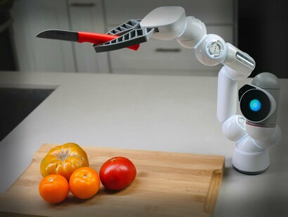 Robô cozinhando. Vale lembrar que a IA não é perfeita e também pode conter informações incorretas algumas vezes. A maneira como solicitamos as informações e também nossa capacidade de interpretar as respostas fazem toda a diferença, ou seja, ter senso crítico e levar em consideração seus conhecimentos e experiências na cozinha é fundamental, porque só quem está cozinhando pode saber se as alterações sugeridas fazem sentido naquela receita, né?