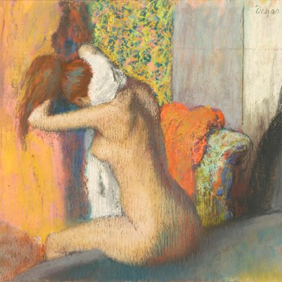 Edgar Degas, "Donna che si asciuga il collo", dettaglio, 1895-1898, Musée d'Orsay, Parigi, Francia