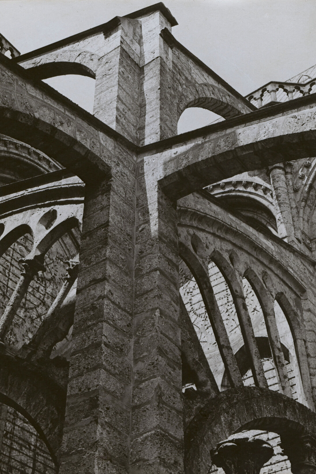 Charles Sheeler (American, 1883-1965): Gelatin silver contact print on warm-toned, matte surface paper, 9 3/4 x 7 1/2 inches (24.8 x 19.1 cm). Printed by the photographer, 1929, and mounted for exhibition. Signed, titled 'Chartres' and dated in pencil on the mount recto.