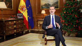 Felipe VI durante el discurso de Nochebuena, 2020