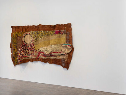 Acaye Kerunen, Neena, aan uthii, exhibition view. Courtesy of Pace Gallery
