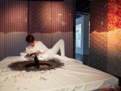 Lili Reynaud-Dewar, I am intact and I don't care, 2013. Performance: Frieze Projects, London. Courtesy the artist. Photo: Polly Braden