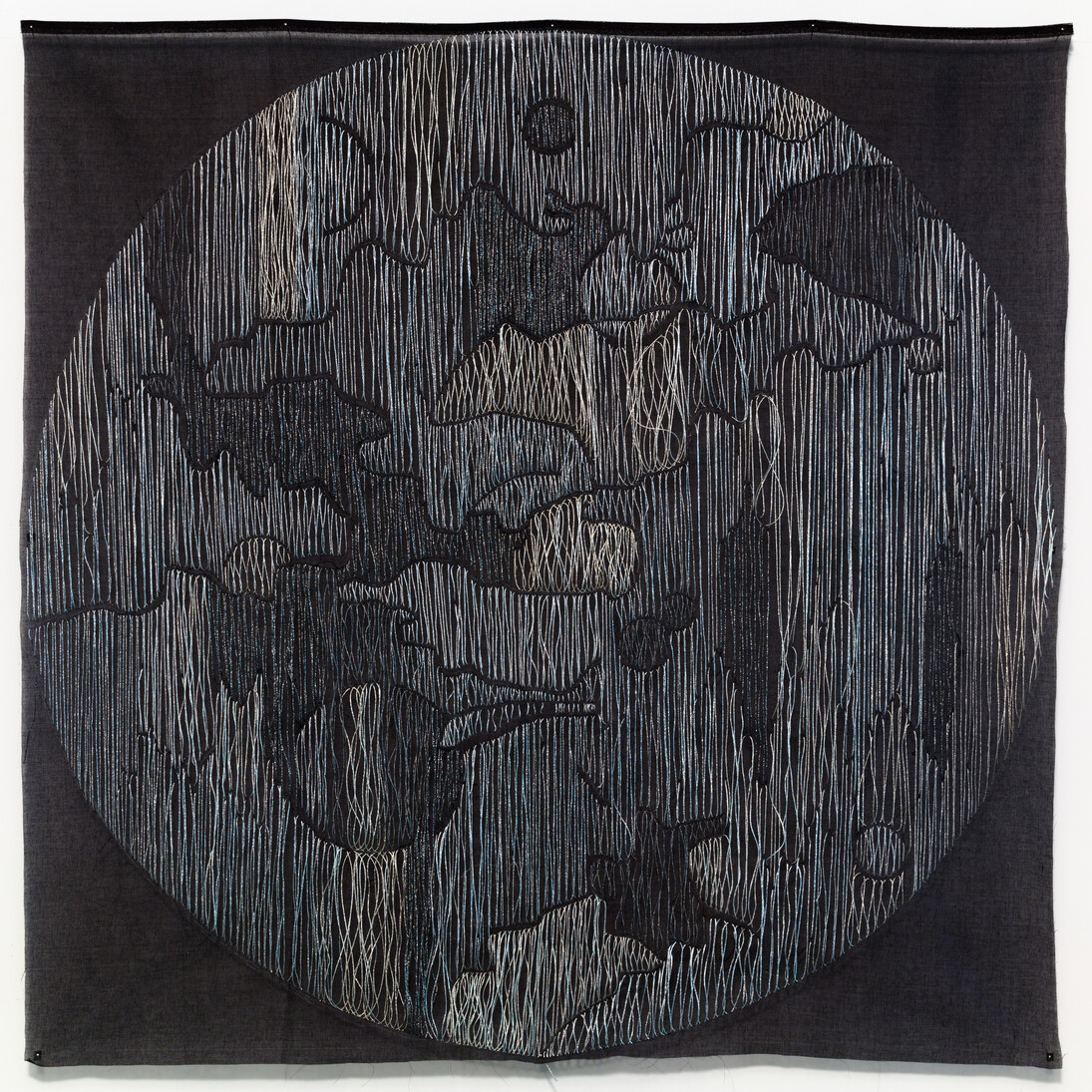 Jessica Rankin, Termagant (La fille de Theia), 2014, Embroidery on organdy, 42 x 42 inches. Courtesy of the artist.