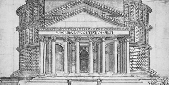 Nicolas Béatrizet (Lunéville 1515 – Roma c. 1566) Pantheon da A. Lafréry, Speculum Romanae Magnificentiae, c. 1573-1577 - bulino, mm 396 x 470 - Firenze, Fondazione Casa Buonarroti, Biblioteca