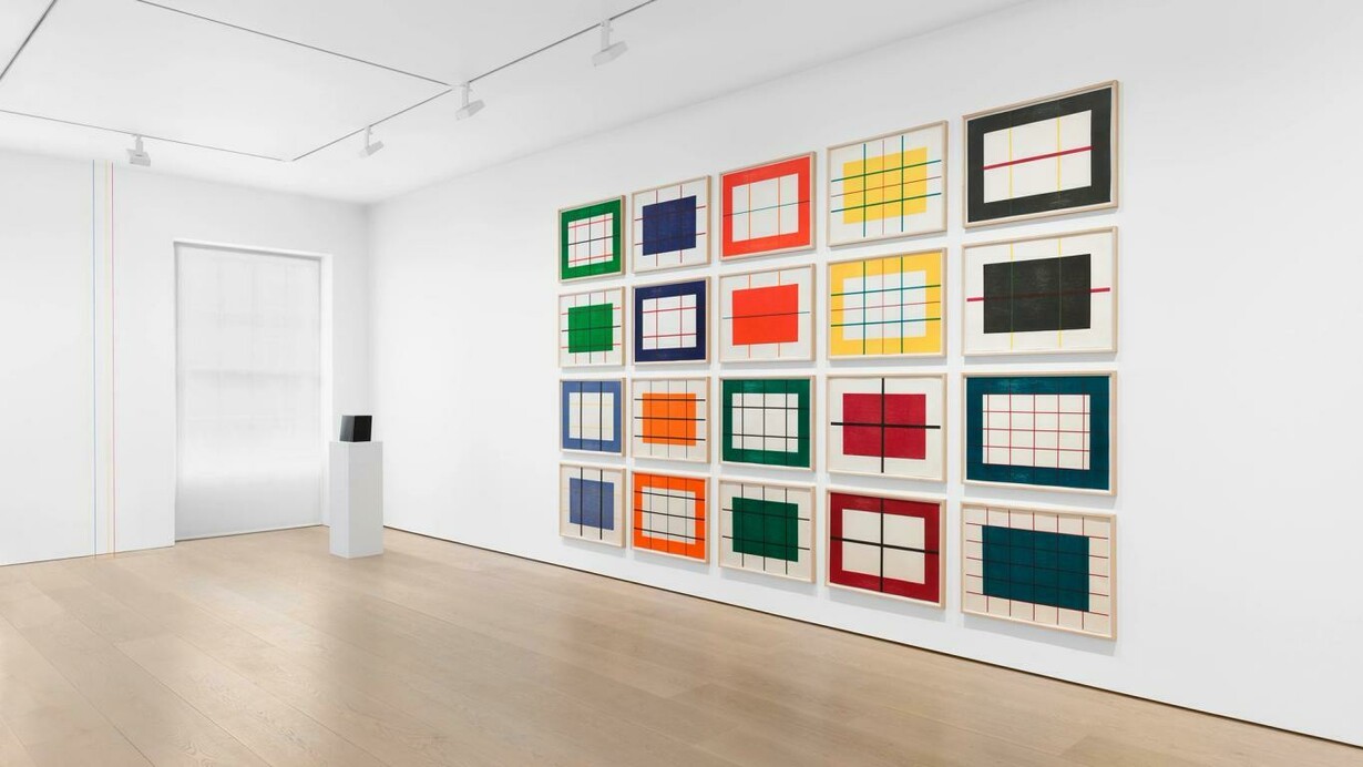 Flavin, Judd, McCracken, Ryman, Sandback, exhibition view. Courtesy of David Zwirner Gallery