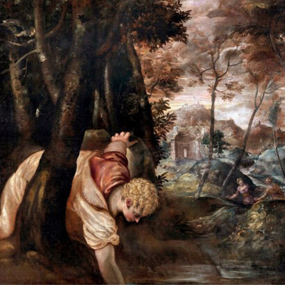 Tintoretto, Narciso, particolare