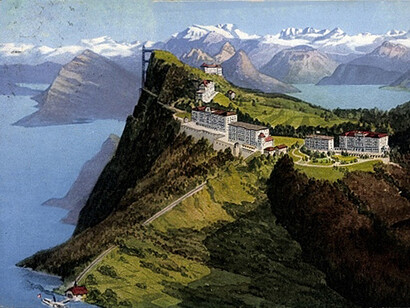 Il complesso del Burgenstock, a sinistra sullo sfondo la Rigi