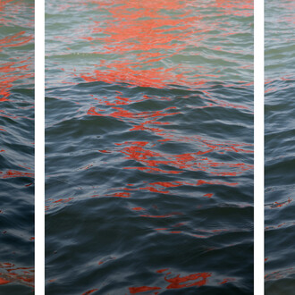 Melissa McGill b. 1969
Riflessi (Red Regatta - 1 September 2019), 2019 Triptych of digital archival pigment prints
137.2 x 91.4 cm (each)
54 x 36 in (each)
Edition of 3 + 2 AP (#1/3). Detail. 
