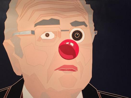 Kate Themistocli, 'Sepp Blunder', acrylic on canvas, 100 x 100 cm