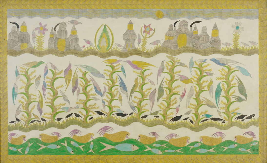 Springtime, pen & ink on paper, 37x62 1/2 in 94x158.8cm