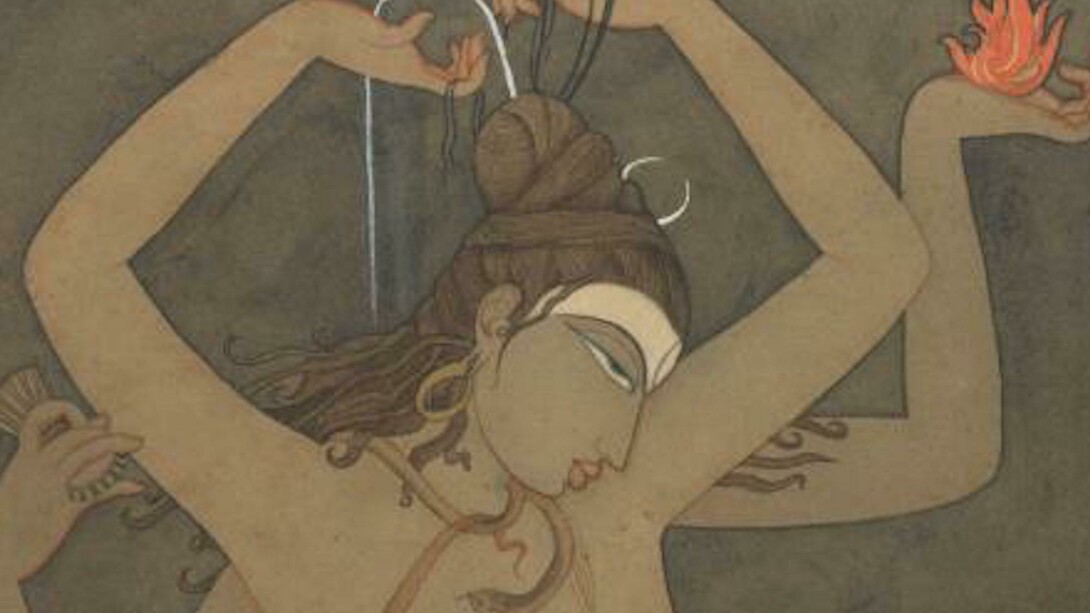 Y.G. Srimati, Indian, 1926 – 2007 , Shiva Gangadhara, “Bearer of the Ganga”, Chennai, 1945, Watercolor on paper, 20 in. x 12 ½ in. (50.8 x 31.8 cm). The Metropolitan Museum of Art, New York, Friends of Asian Art Gifts, 2009 (2009. 101) 