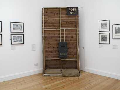 Keith Roberts, Post Office, 2016, Wood, hessian, plywood anti-personnel mine case