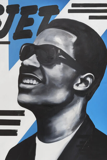 Julian V.L. Gaines, Jet black.19 (Wonderful world of wonder) (detail), 2025. Courtesy of Cristin Tierney Gallery 