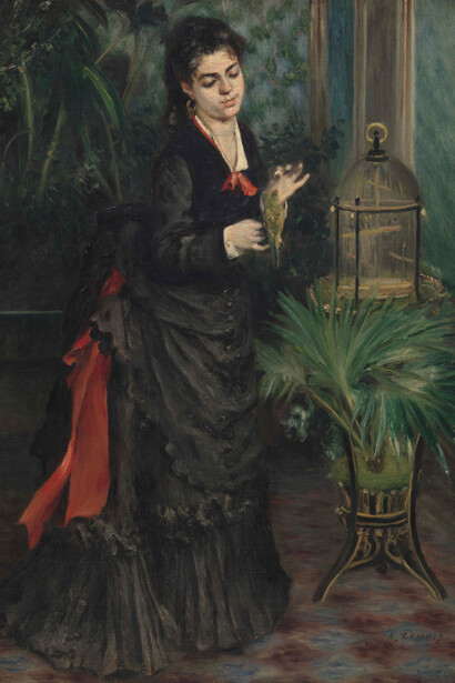 Pierre-Auguste Renoir
Woman with Parakeet (La femme à la perruche), 1871
Oil on canvas
92.6 × 65.4 cm
Solomon R. Guggenheim Museum, New York
Thannhauser Collection, Gift, Justin K. Thannhauser 78.2514.68
Photo: © Solomon R. Guggenheim Foundation, New York (SRGF)
