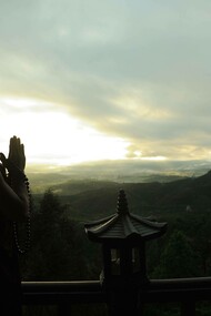 Monk gazes into the distance