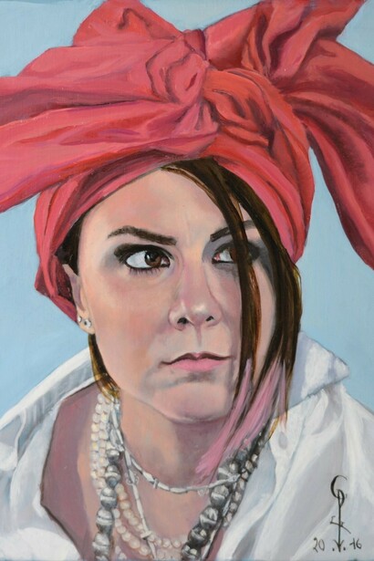 Carmen Panciroli, Agnese, 2016, olio su tela di lino, cm. 30x24. Courtesy of Galleria 8,75 Artecontemporanea