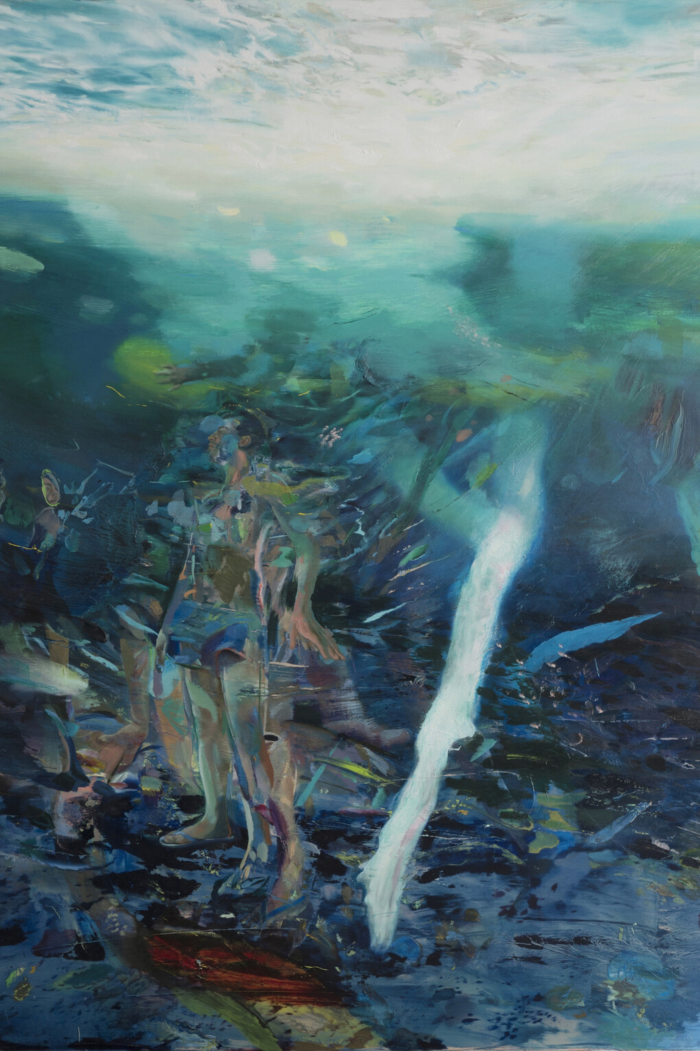 Giuseppe Gonella, The funambulist, 2017, 220x200cm. Courtesy Galleria Giovanni Bonelli