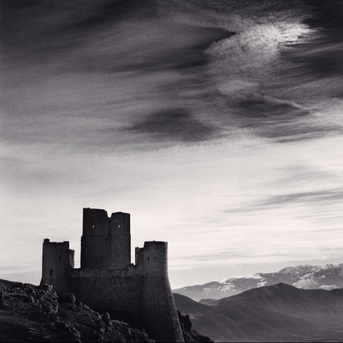 Michael Kenna, Castle and Sky, Rocca Calascio, Abruzzo, Italy, 2016. Courtesy of Robert Mann Gallery