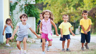 Children running
