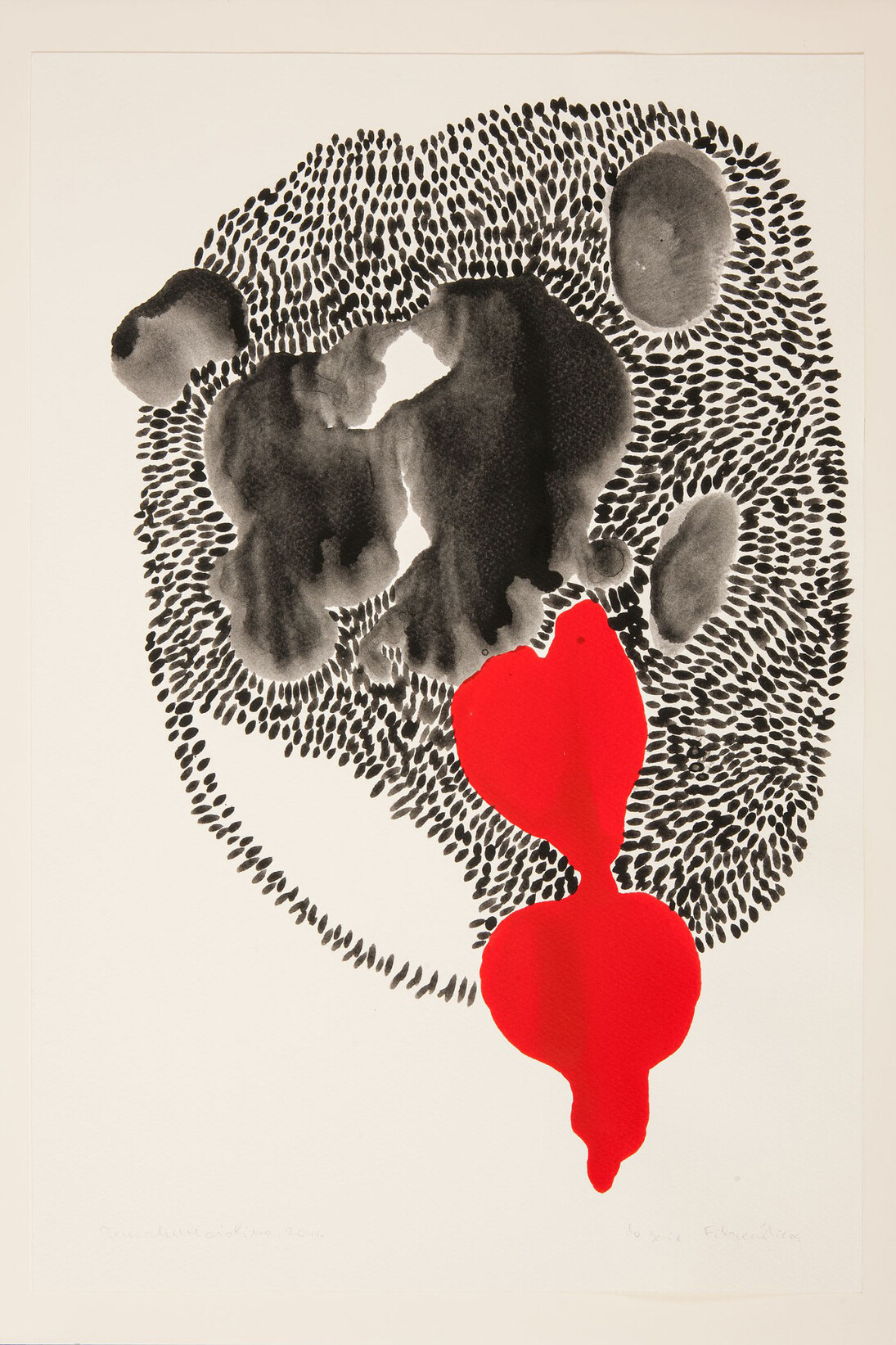 Anna Maria Maiolino, Untitled, from Filogenéticos, series, 2014, acrylic ink on paper, 45.5 x 30.5 cm