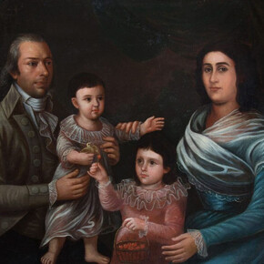 Josef Salazar y Mendoza, Don Antonio Mendez (1750-1829) and His Family, oil on canvas, 36 x 49 in, 1795, Collection of Mr. and Mrs. Robert J. Patrick