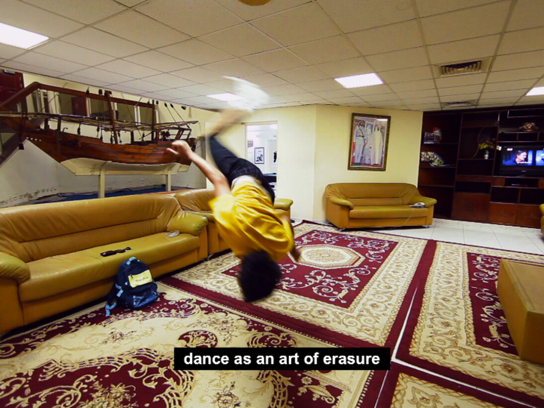 Joe Namy, A Third Half Step, image still, 2013 to 2015, Performance installation and single channel video, Image courtesy of the artist
