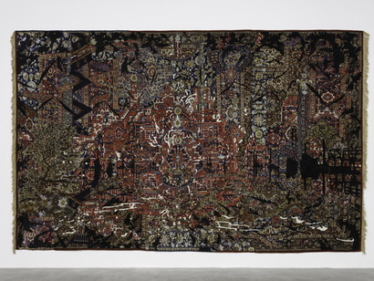Eoin Mc Hugh, the skies will be friendlier then, 2014, wool and mixed media, 306 x 492 cm / 120.5 x 193.7 in, image courtesy of the artist and Kerlin Gallery, Dublin