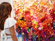 Girl views Zhuang Hong Yi’s Spring Blossom (2020) as HOFA Gallery & ARTCELS prepare to launch 'XXI' exhibition in Mykonos (Stathis Bouzoukas / HOFA Gallery)