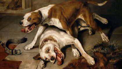 Edwin Landseer; Perros de pelea tomam un descanso