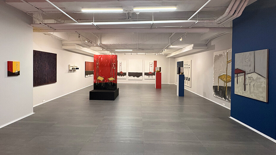 Bilal Chahal, Cronos y Kairós, vista de exhibición. Cortesía de Galería La Balsa 