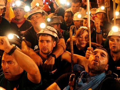 Asturias. Marcha de mineros