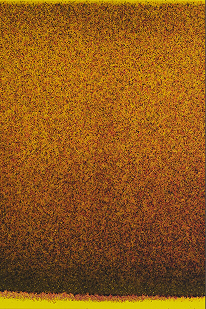 John Knuth, Great Plain (2014) Acrylic/flyspeck on canvas cm. 91.44x213.36 (in. 36 x 84)
