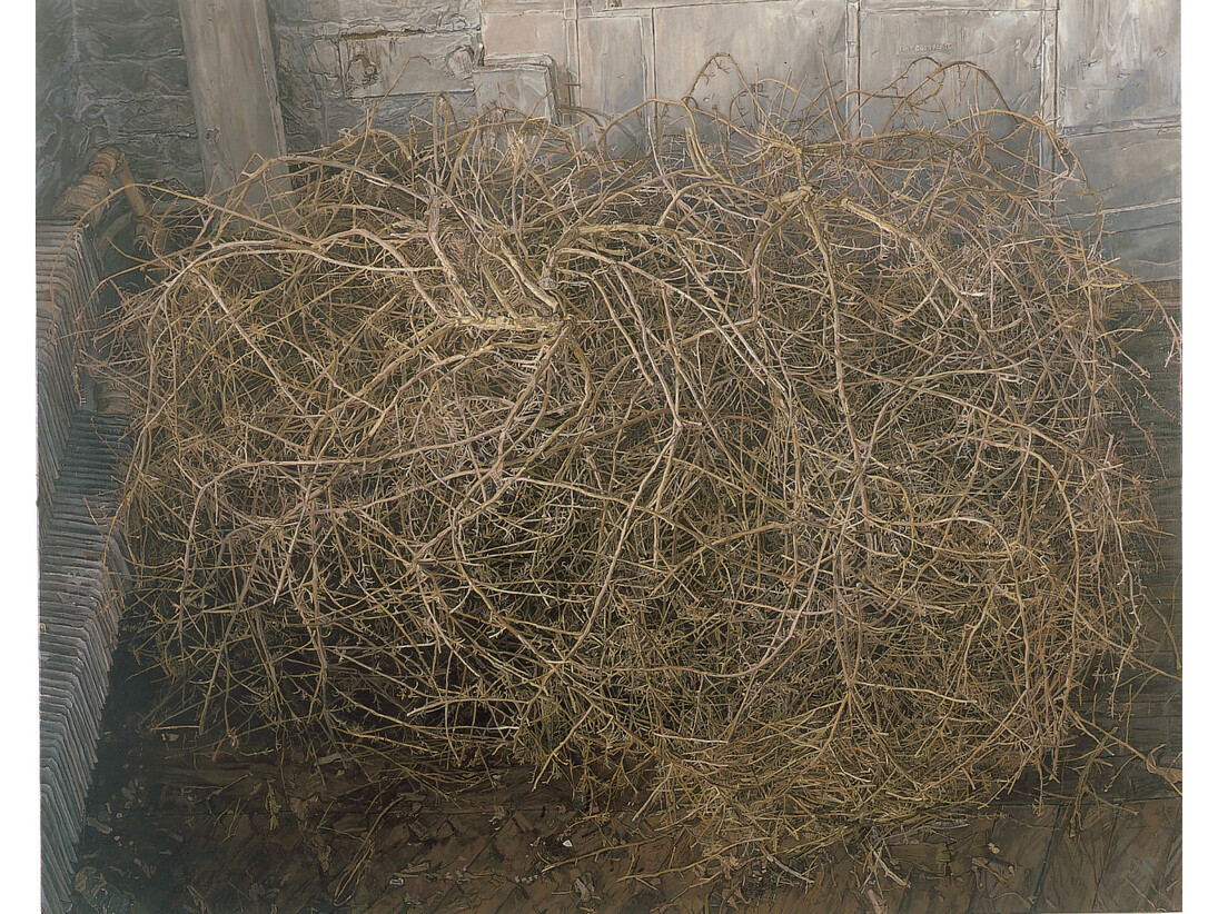 Ellen Altfest, Tumbleweed, 2005, Oil on canvas, 42 x 52 in. (106.7 x 132.1 cm), Private Collection, Norfolk, Image courtesy White Cube © Ellen Altfest / White Cube